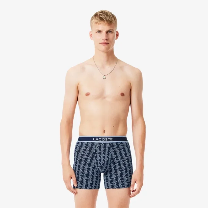 3-pack Boxershorts met monogramprint voor heren