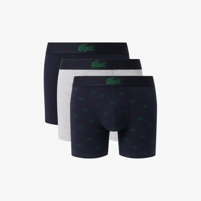 3-pack stretch katoenen boxershorts met print