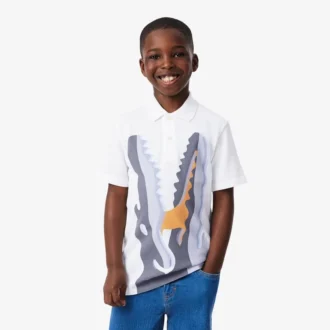Bedrukt katoenen poloshirt
