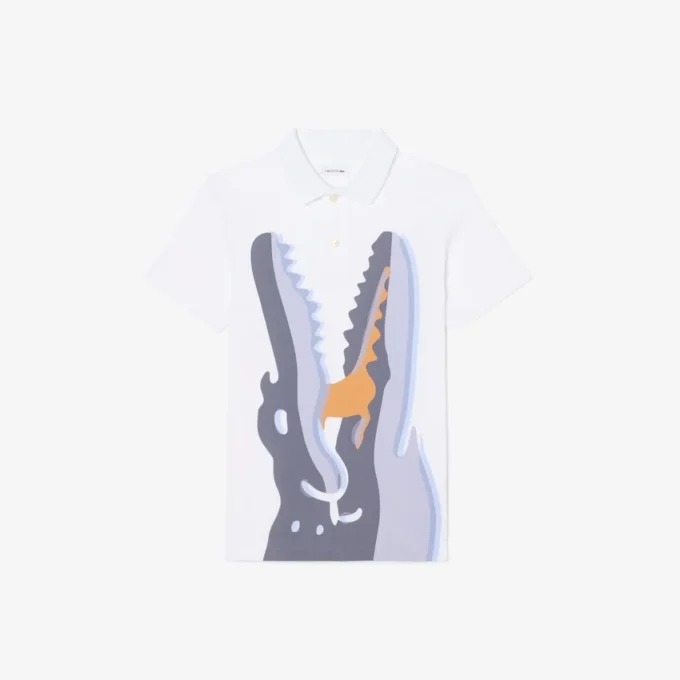 Bedrukt katoenen poloshirt