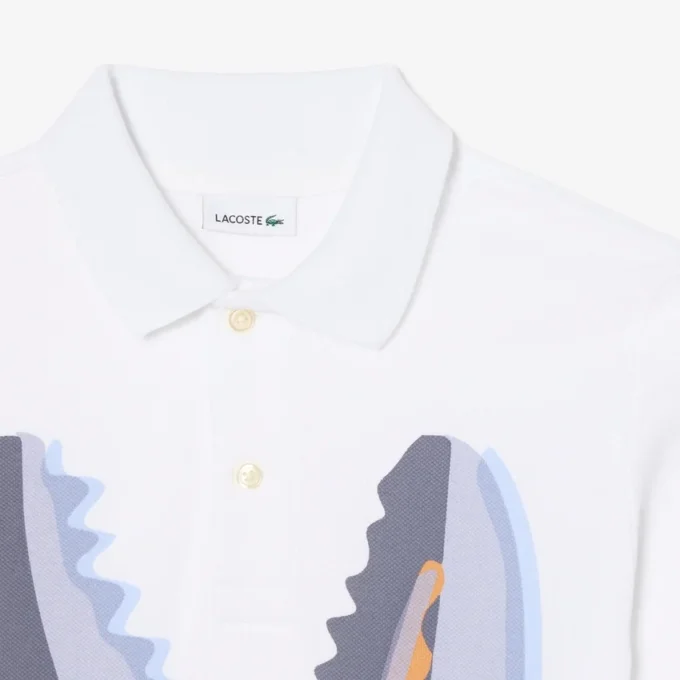Bedrukt katoenen poloshirt