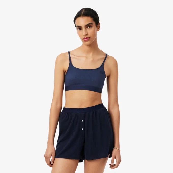 Bralette met logo en pointelle