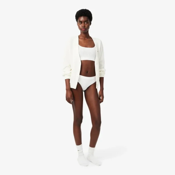 Bralette met logo en pointelle