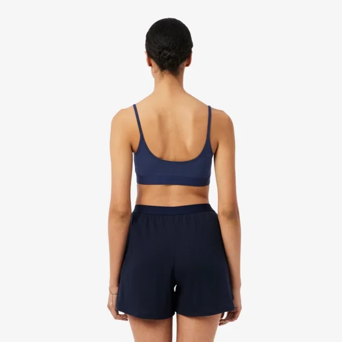 Bralette met logo en pointelle