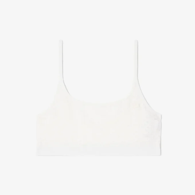Bralette met logo en pointelle