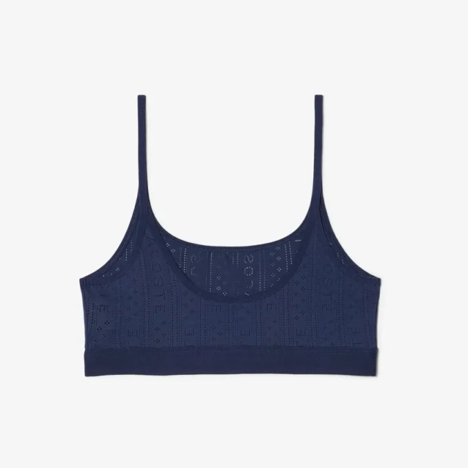 Bralette met logo en pointelle