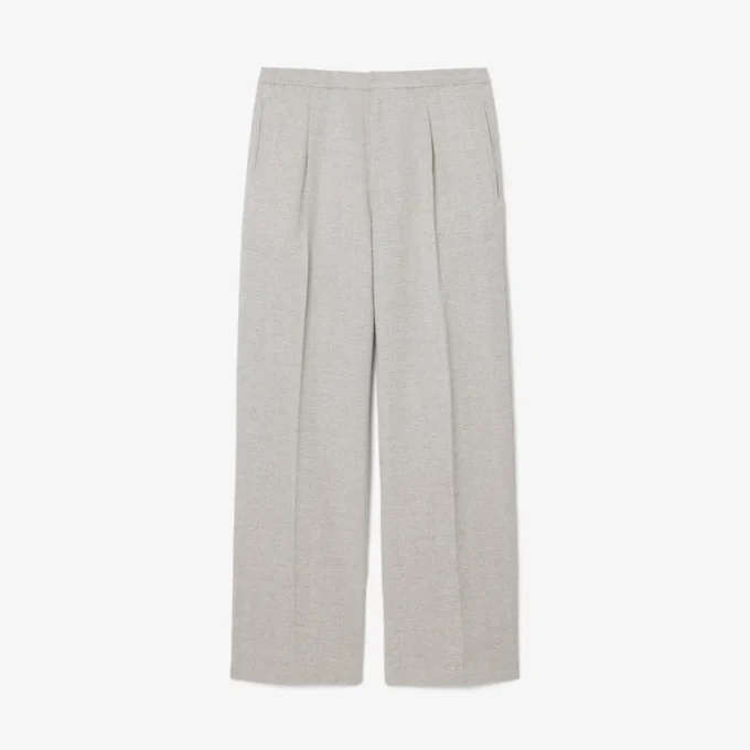 Broek met slubweefsel en relaxte pasvorm