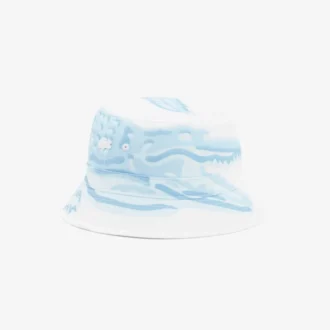 Buckethoed van bedrukt katoen-twill