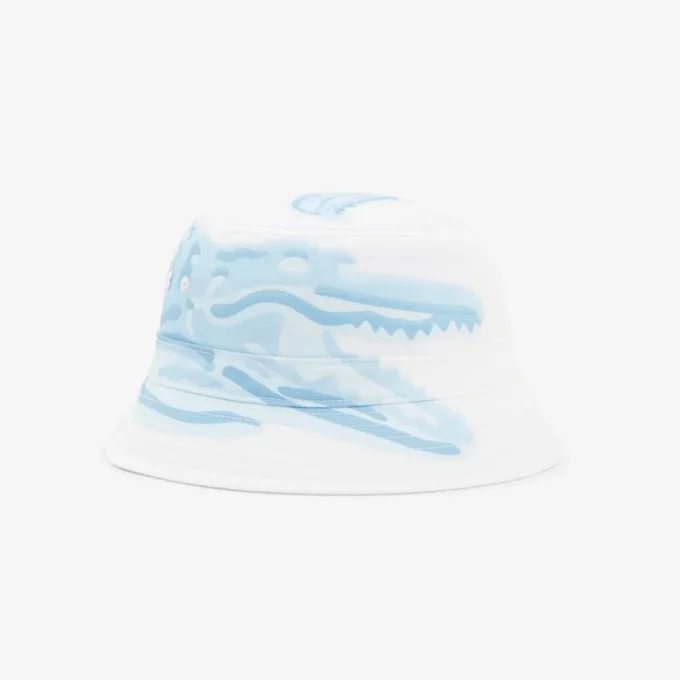 Buckethoed van bedrukt katoen-twill