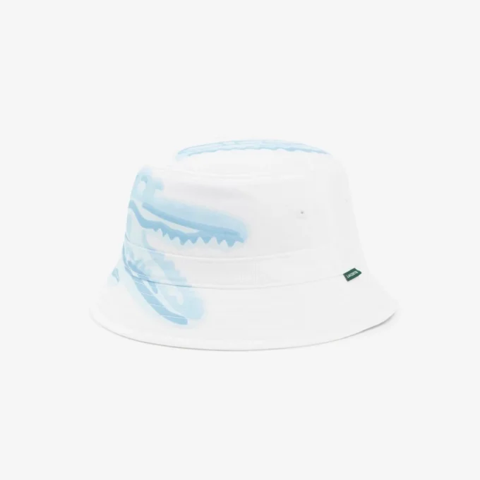 Buckethoed van bedrukt katoen-twill