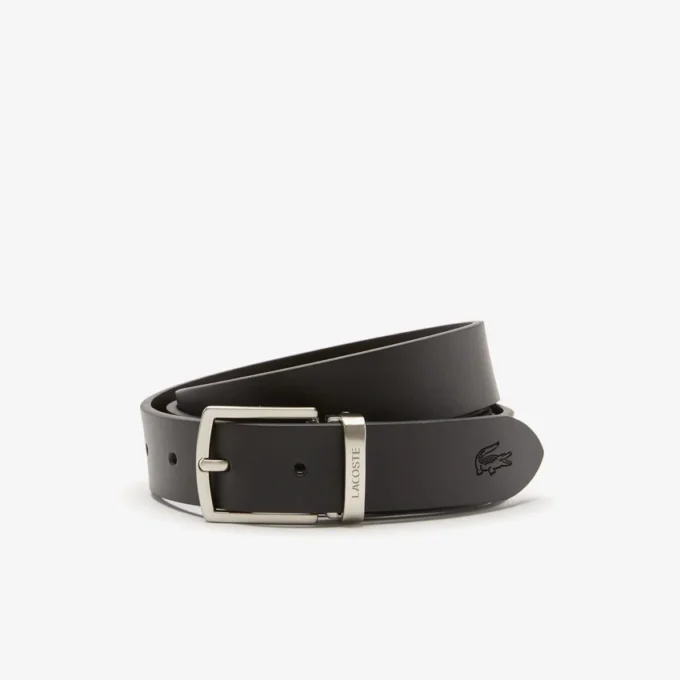 Cadeauset met gladde leren riem en gesp