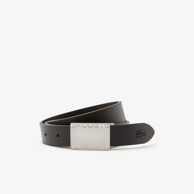 Cadeauset met gladde leren riem en gesp