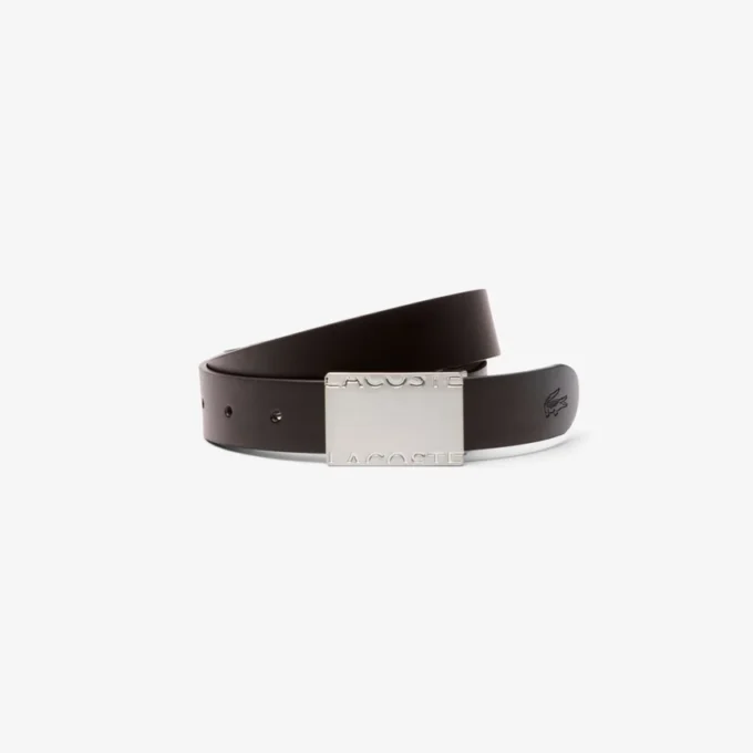 Cadeauset met gladde leren riem en gesp