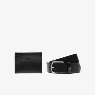 Cadeauset met leren riem en kaarthouder