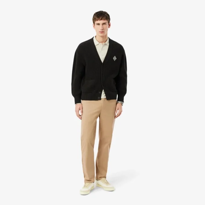 Chino-broek van katoen twill met normale pasvorm