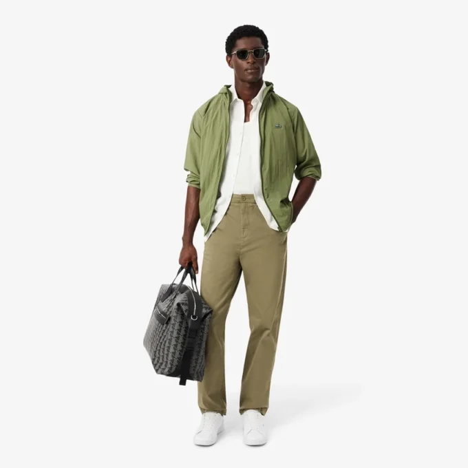 Chino-broek van katoen twill met normale pasvorm