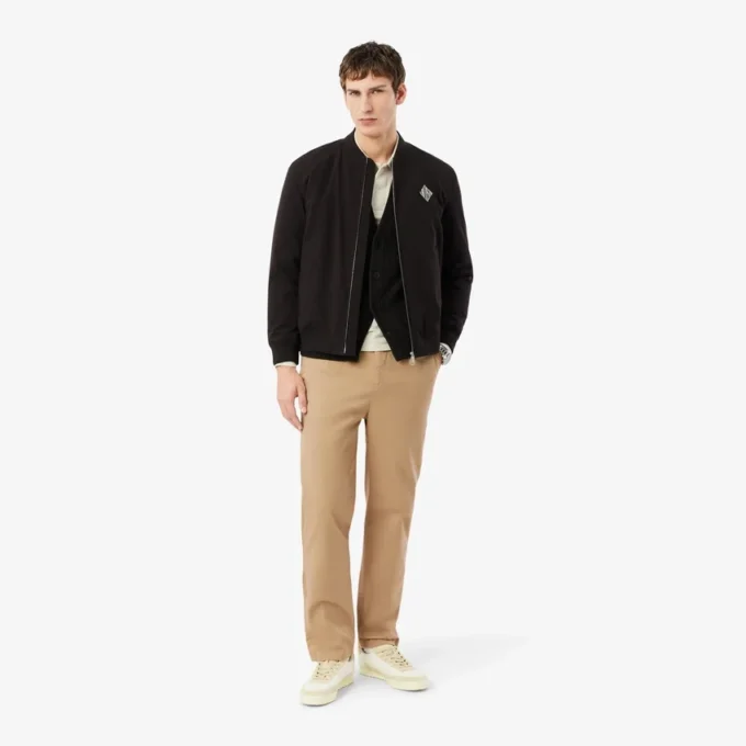 Chino-broek van katoen twill met normale pasvorm