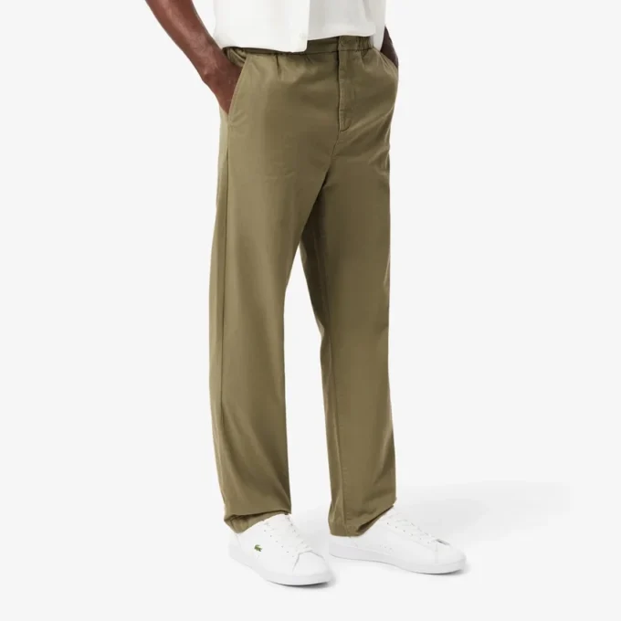 Chino-broek van katoen twill met normale pasvorm