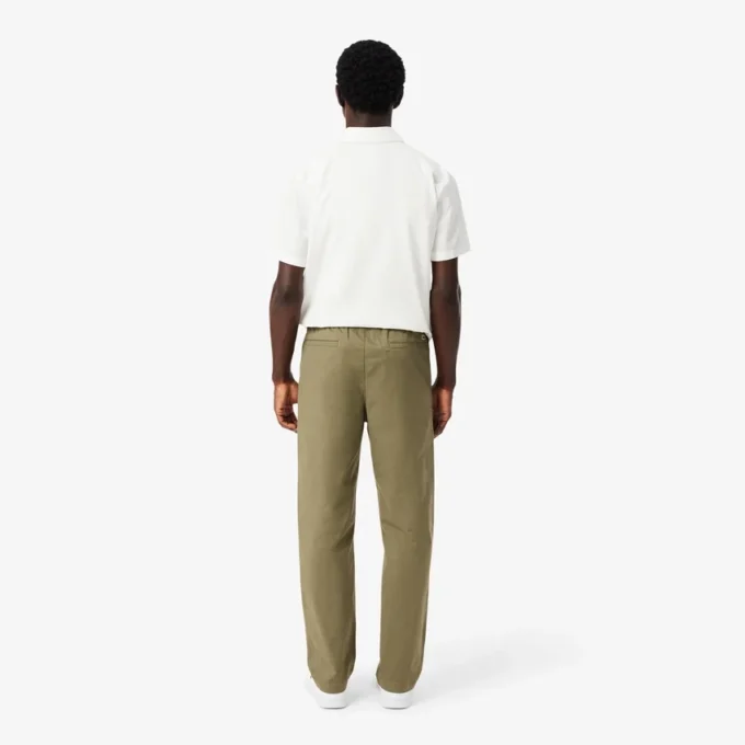 Chino-broek van katoen twill met normale pasvorm
