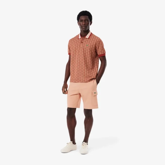 Cotton fleece cargoshort voor heren