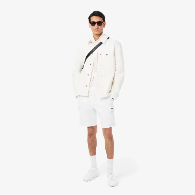 Cotton fleece cargoshort voor heren