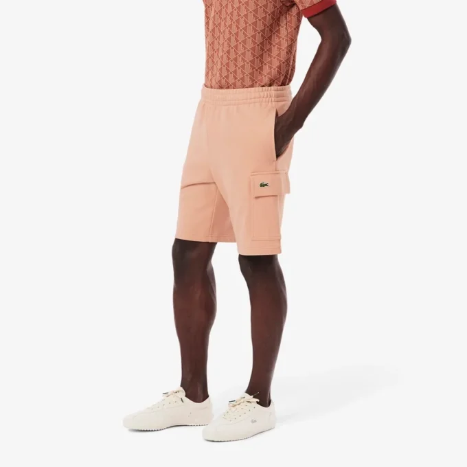 Cotton fleece cargoshort voor heren