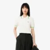 Cropped 3D naadloos stretch katoenen Polo voor dames