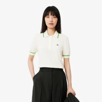 Cropped 3D naadloos stretch katoenen Polo voor dames