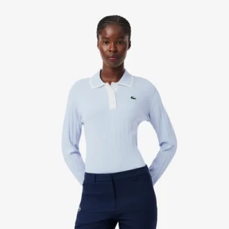 Dames golfsweater met polokraag en stretch