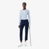 Dames golfsweater met polokraag en stretch