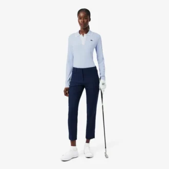 Dames golfsweater met polokraag en stretch