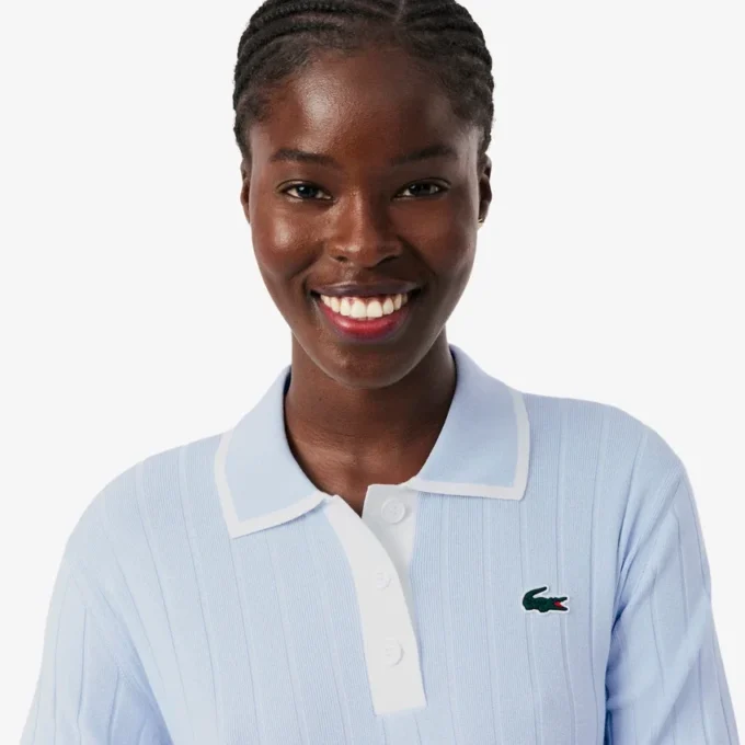 Dames golfsweater met polokraag en stretch
