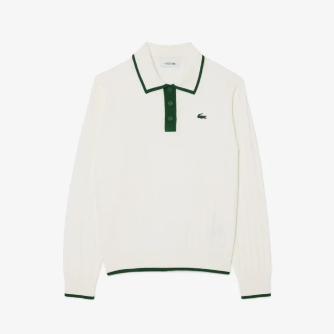 Dames golfsweater met polokraag en stretch