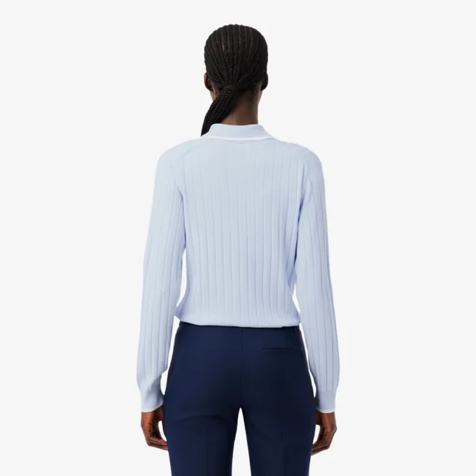 Dames golfsweater met polokraag en stretch