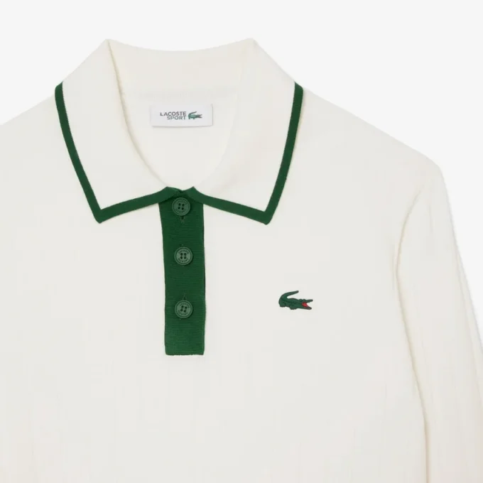 Dames golfsweater met polokraag en stretch