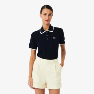 Dames golftrui met korte mouwen en polokraag