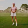 Dames golftrui met korte mouwen en polokraag