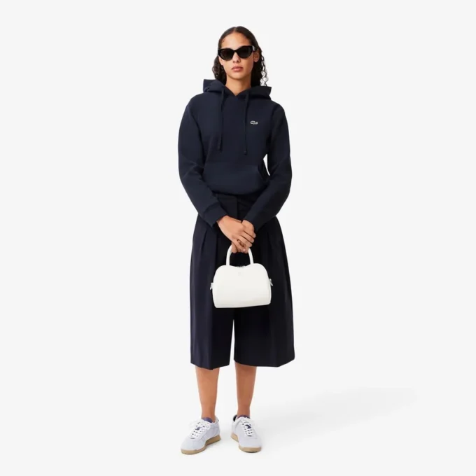 Dames hoodie met relaxte pasvorm van piqué