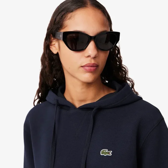 Dames hoodie met relaxte pasvorm van piqué