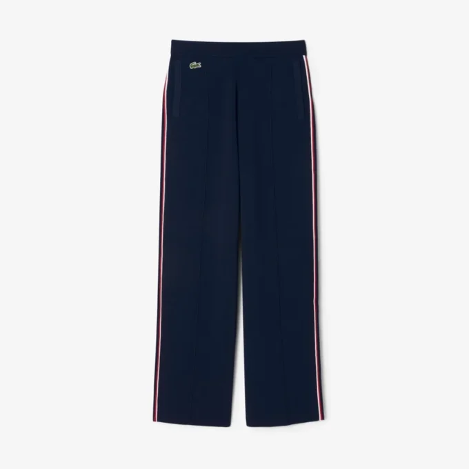 Dames joggingbroek met uitlopende pijpen en strepen