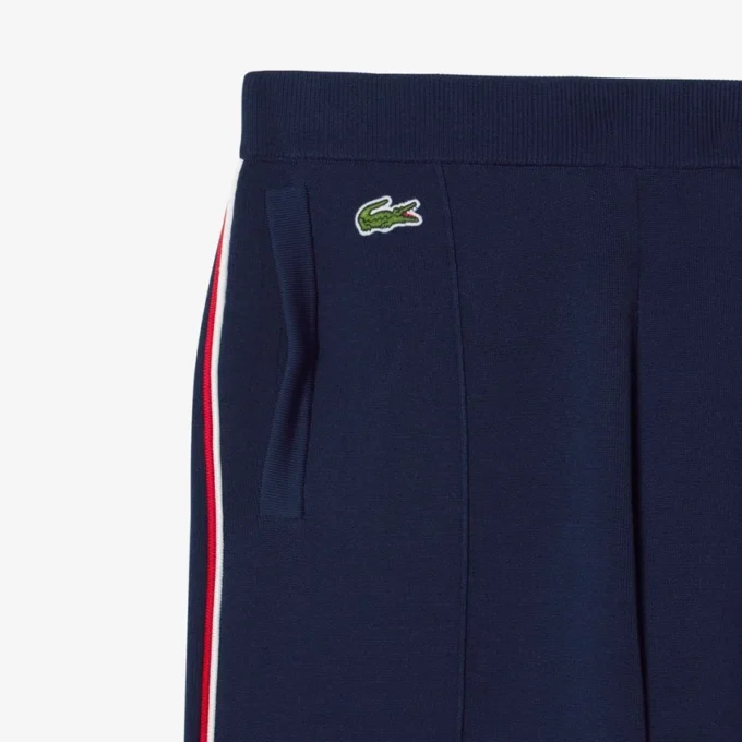 Dames joggingbroek met uitlopende pijpen en strepen