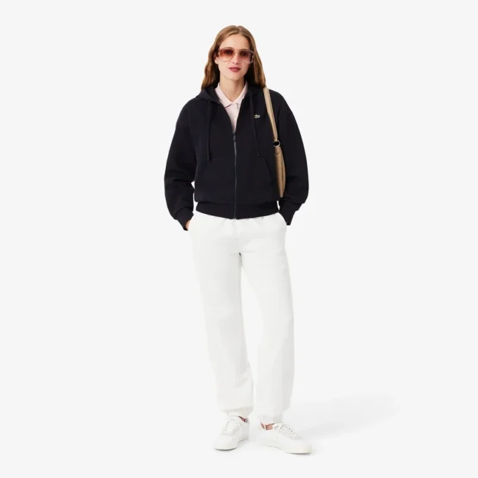 Dames Piqué-hoodie met rits