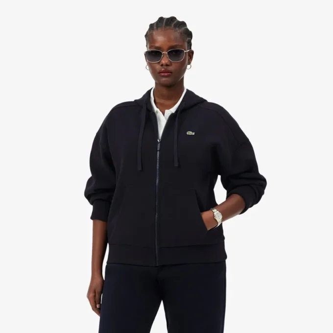 Dames Piqué-hoodie met rits