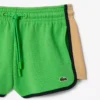 Dames piqué-short met contrasterende panelen