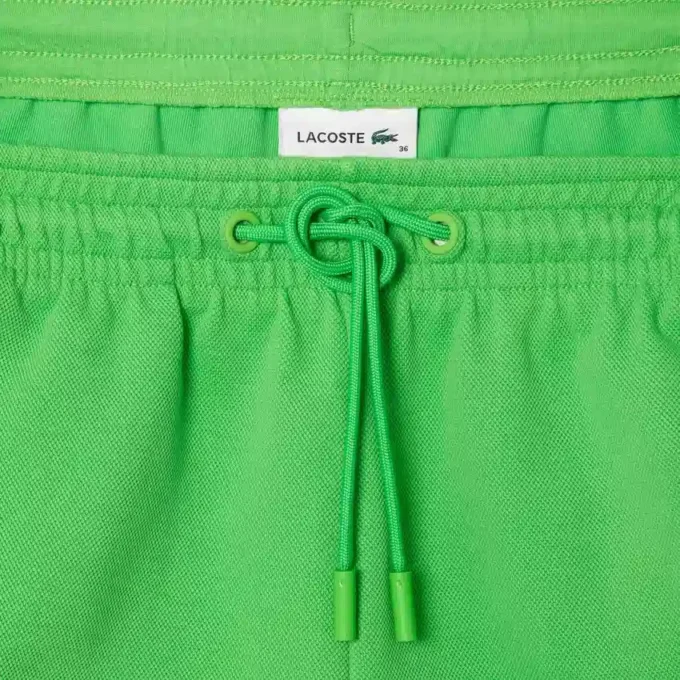 Dames piqué-short met contrasterende panelen