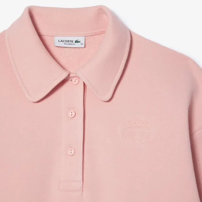 Dames Relaxed Fit geborduurde polo-Sweatshirt