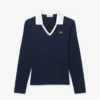 Dames Slim Fit Polo met lange mouwen en afwerkingsdetails