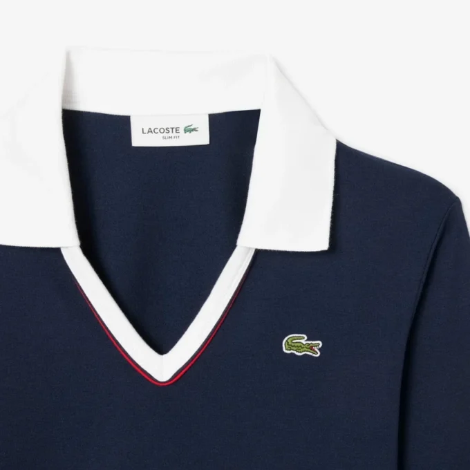 Dames Slim Fit Polo met lange mouwen en afwerkingsdetails