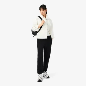 Dames sweatpants met logo en rechte pasvorm
