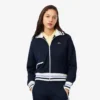 Dames-Sweatshirt met ritssluiting en streepaccent